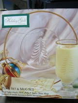 Indiana Glass Holiday Gold Mug Set Dish Cups 8 Pcs New In Box - £59.35 GBP