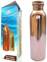 Pure Copper Bottle 950 ML Joint Less Bottle for Water Storage Smooth - £19.01 GBP