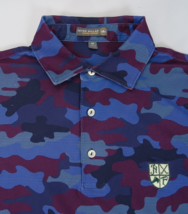 Peter Millar Golf Polo Shirt Summer Comfort Short Men’s Size M Camo Logo Blue - £20.21 GBP