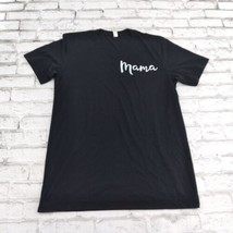 Canvas T Shirt Womens Small Black Mama Tee Short Sleeve Crew Neck Mom Shirt - $15.99