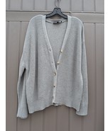 Hudson Women&#39;s Cotton Button Down Cardigan Sweater, Grey Size XXL - $24.37 CAD