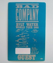 Bad Company Holy Water Backstage Pass Original 1990 Concert Hard Rock Music Blue - $18.55