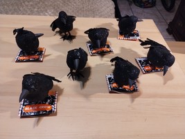 8PCS Halloween Feathered Crows Decor Realistic Raven Birds Halloween Pro... - €13,47 EUR