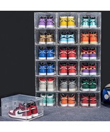 18 Pack Clear Shoe Organizer Stackable Shoe Box Foldable Storage Bins Sh... - £133.21 GBP