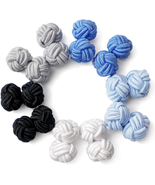 HONEY BEAR Silk Knot Fabric Cufflinks 5 Pairs Set for Mens/Womens Shirt ... - £15.45 GBP