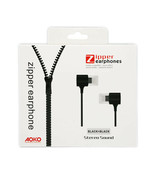 AOKO Zipper Earphone Stereo Headset Earbuds Headphone with Mic Phone Black - $27.14 CAD