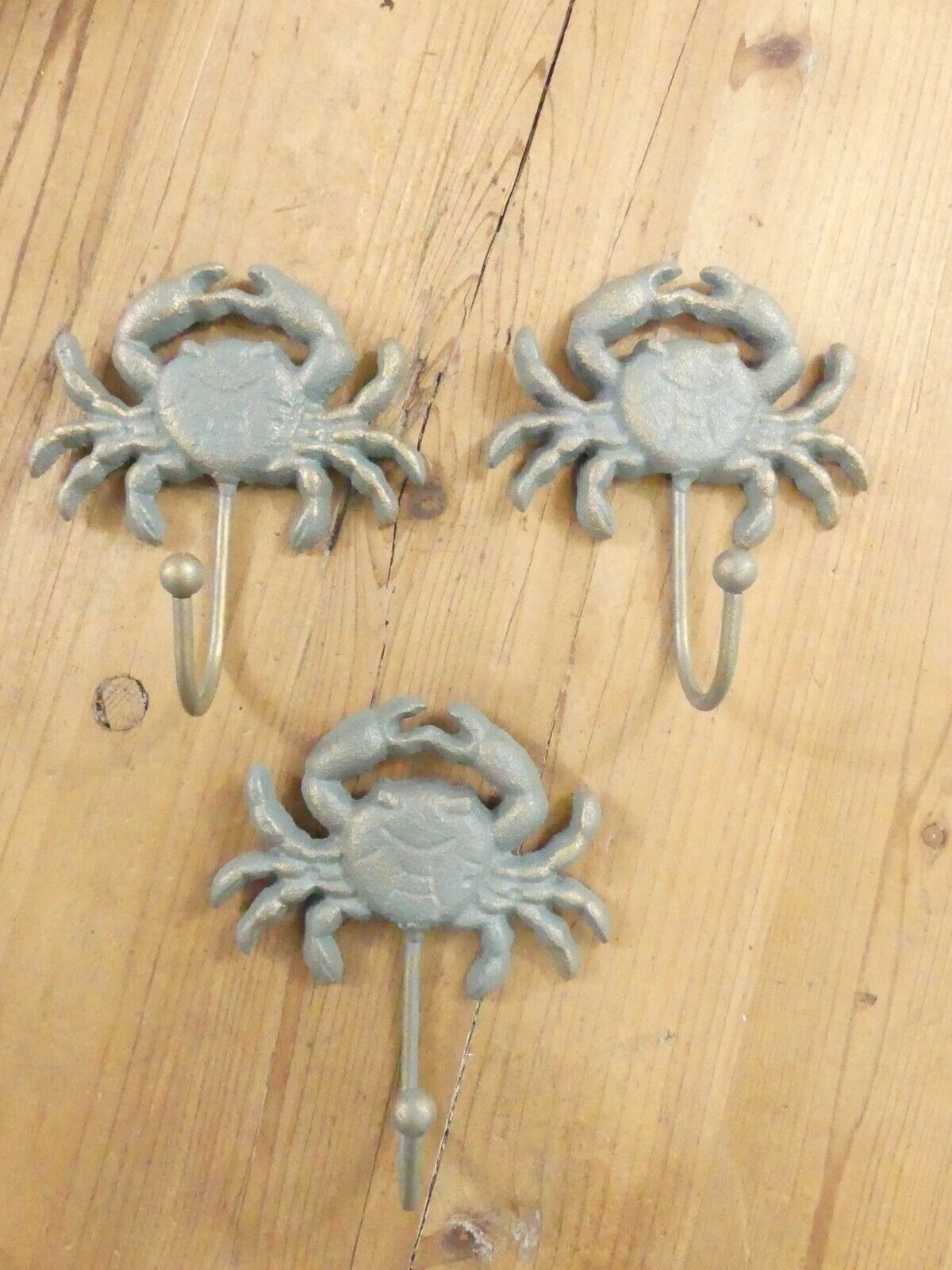 3 Crab Coat Hooks Hat Rack Gall Tree Towel Hook Beach Nautical Decor Cas... - $19.99