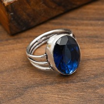 Blue Topaz Gemstone 925 Silver Ring Handmade Jewelry  Birthday Gift For Women - £5.84 GBP