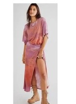 New Free People Tie Dye Alyssa Wrap MIDI Pink Dress BOHO Size Small $128 - $49.49