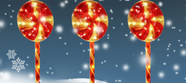 NEW Christmas Holiday Peppermint Lollipop Pathway Lights Set of 3 red &amp; white - £12.12 GBP