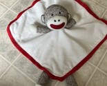 Baby Starters Sock Monkey Security Blanket Lovey White Red - $21.49