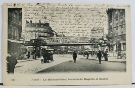 Paris Le Metropolitan Boulevards Magenta et Barbes 1906 Postcard L17 - £7.15 GBP