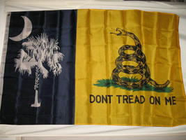 South Carolina DON&#39;T TREAD ON ME State Flag 3x5 ft Gadsden Tea Party Rattlesnake - £15.87 GBP