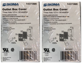 Lampholder Cover w/3 X 1/2&#39;&#39; Holes, 1-Gang, Metal Bronze, Sigma 14373BR ... - $8.90