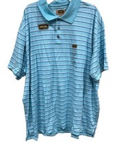 Foundry Performance Active Polo Shirt Mens 4XL Belize Blue Striped Pima ... - $24.75