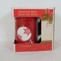 Red White Ornament Snowflake Star Christmas Holiday Mug Gift 12oz Greenbrier New - £6.17 GBP