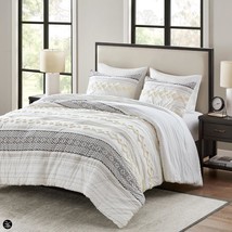 Hyde Lane Farmhouse Bedding Comforter Sets, Ivory Full/Queen Size, 90X90 Inches - $116.99