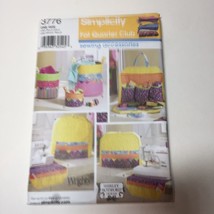 Simplicity 3776 Sewing Accessories Sewing Machine Cover Organizer Fat Quarter - £10.27 GBP