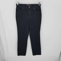 Gloria Vanderbilt Womens Amanda Slim Skinny Jeans Black Dark Wash Stretch 8 - £9.32 GBP