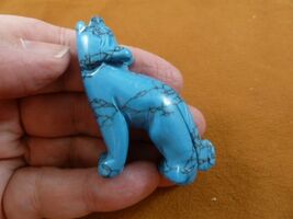 (Y-COY-ST-707) blue Howlite COYOTE wild dog gemstone carving stone FIGUR... - €16,82 EUR