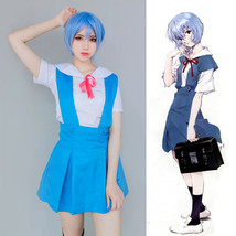 Evangelion EVA Ayanami Rei Asuka Dress School Uniform Sailor Cosplay Cos... - £23.69 GBP