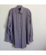 NAUTICAL Purple Dress Button Shirt Down 100% Cotton Cuffs Collar 17 34-35 - £18.28 GBP