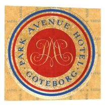Park Avenue Hotel Luggage Label Baggage Sticker Goteborg Sweden - $10.89