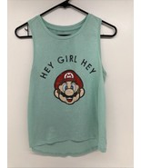 Super Mario Hey Girl Hey Women&#39;s Ocean Wave Green Tank Top Shirt Medium M - $11.49 CAD