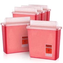 5 Red Medical Disposal Sharps Containers 10.5x4.75x10.75 /1.25 Gallon - £33.04 GBP