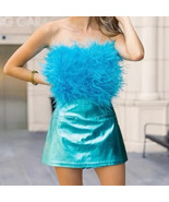 $32 nwt Buddy Love metallic mini M shiny turquoise skort shorts jrs Medium - $17.81