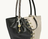 Fossil Callie Large Leather Tote Taupe Black Snake Python ZB7824889 $268... - £117.75 GBP