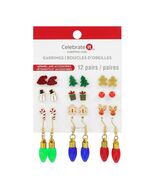 Celebrate It Christmas Bulb Earring Set  12 Pairs Multicolor - $345.89 MXN
