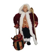 Santa Claus 37&quot; with Staff and Gift Bag - £49.57 GBP