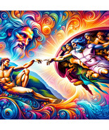 AI art Michelangelo inspired The Creation of Adam - $44.78 CAD+