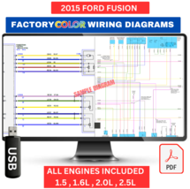 2015 ford Fusion Complete Color Electrical Wiring Diagram Manual USB - $24.95