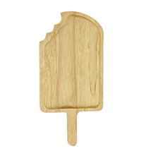Fun Ice Cream Popsicle Shaped Native Natural Wood Hand Carved Plate - £14.91 GBP