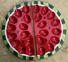 Watermelon halves deviled egg plates for picnics - $35.00