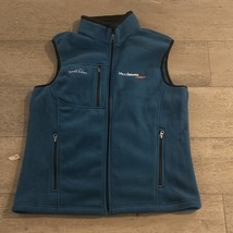 NWOT Eddie Bauer Fleece Vest Mens Large Blue Green w/ Zip Pockets Micros... - $377.92 MXN