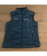 NWOT Eddie Bauer Fleece Vest Mens Large Blue Green w/ Zip Pockets Micros... - $377.92 MXN
