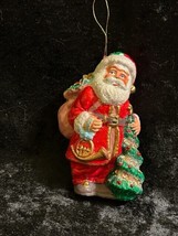Vintage  Hard Plastic Santa Claus Christmas Ornament circa 1980 - £3.92 GBP