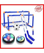 3-in-1 Rechargeable Hover Hockey Set with LED Balls - Fun Indoor/Outdoor... - $573.57 MXN