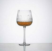 interoknack Large Crystal Red Wine Glass 700ml  Elegant Diamond Cut Ste... - $924.23 MXN