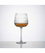 interoknack Large Crystal Red Wine Glass 700ml  Elegant Diamond Cut Ste... - $70.09 CAD