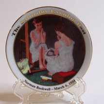 VTG Saturday Evening Post Norman Rockwell 1954 Girl At The Mirror Small Plate  - £4.68 GBP