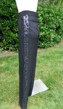 Dries Van Noten Pants Tuxedo Trim Embellished Sequin Black NWT $1220 34 - $205.30