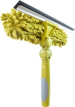 Dual Pivot Window Squeegee and Scrubber Combo Attachment 3 Squeegee Blades Inclu - £26.59 GBP