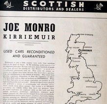 1954 Joe Monro Kirriemur Dealer Advertisement Import Autocar Automobilia... - $466.88 MXN
