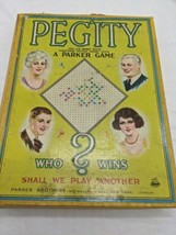 Vintage 1925 Parker Brothers Pegity Board Game Complete - £83.98 GBP