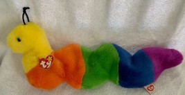 Ty 1999 Beanie Buddy INCH COLORFUL CATERPILLAR Plush Inchworm Tags 15&quot; - £12.75 GBP