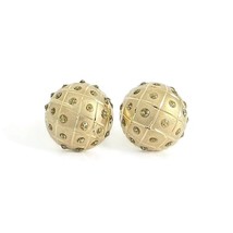 Vintage 1960&#39;s Round Sputnik Dome Stud Earrings 14K Yellow Gold, 2.59 Grams - £315.01 GBP